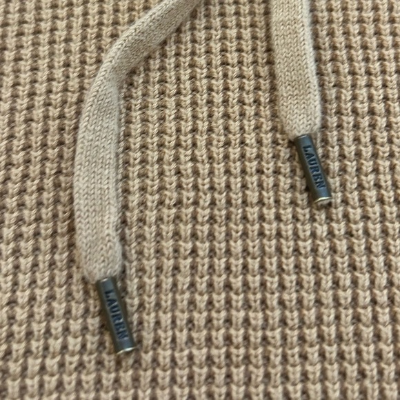 LAUREN RALPH LAUREN Elegant Tan Turtleneck Waffle knit Long Sleeve Top Preppy - Picture 4 of 9